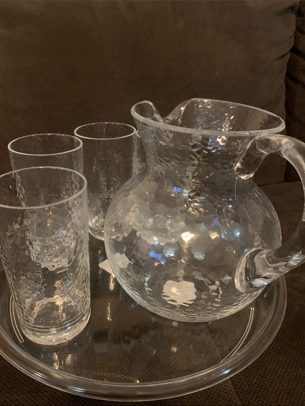 Clear Pitcher and Glasses Set